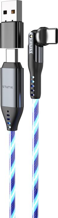 Immagine prodotto Statik 360° drehbares & glowing USB- Cavo C-C 0,9 m (1 m, USB 2.0, 60 W)