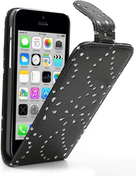 Produktbild König Design Schutzhülle Handy Case für Handy Apple iPhone 5c Strass Schwarz (Apple iPhone 5c)
