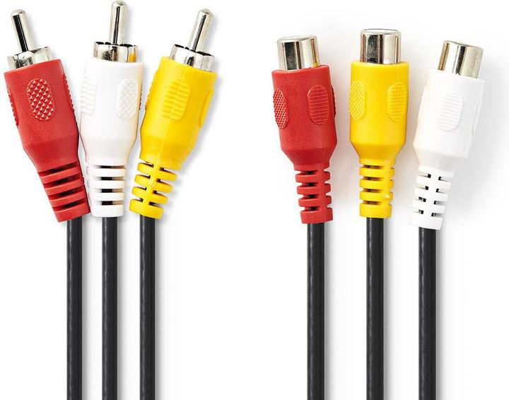 Produktbild Nedis Composite Video-Kabel 3X Cinch-Stecker - 3X Cinch-Buchse (5 m, Cinch)
