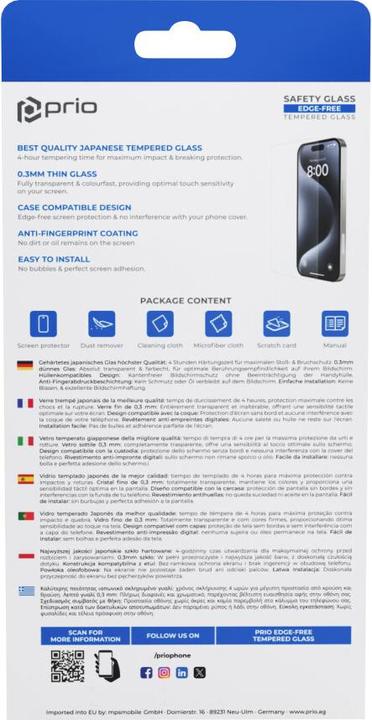 Immagine prodotto prio Protezione dello schermo in vetro temperato per Samsung A35 trasparente (1 Pezzo/i, Samsung Galaxy A35)