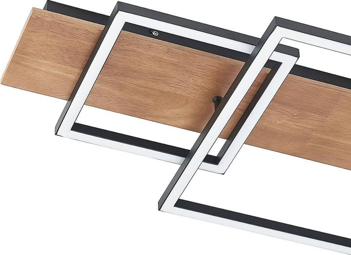 Actual product image Lucande Chariska LED Ceiling Lamp Wood Black 95cm (740 lm)