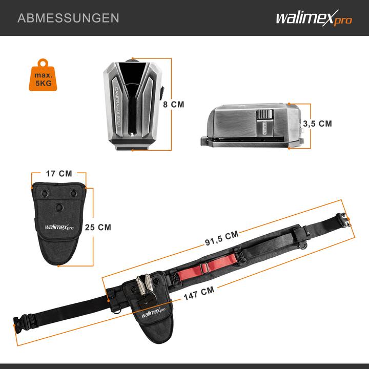Immagine prodotto Walimex pro videocamera con 2x V-Dock Argus (Cinghia ventrale)