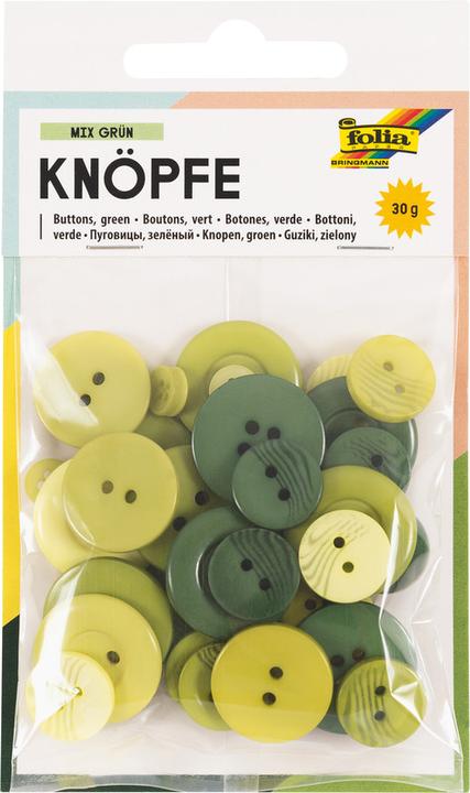 Produktbild Folia Knöpfe-Mix Ton in Ton grün