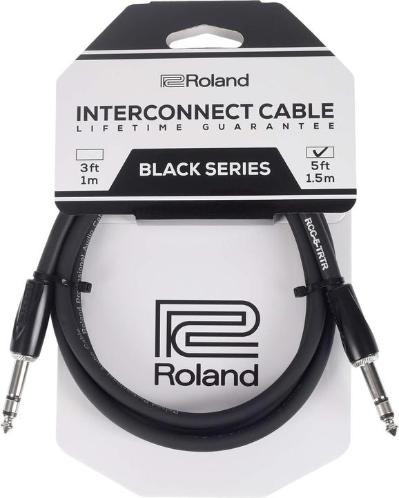 Roland RCC-5-TRTR Audio Cable 1.5 m 6.35mm TRS Black (1.50 m, 6.3mm jack)