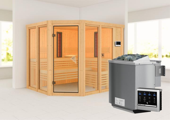 Produktbild Karibu Infrarotkabine Ava Eckeinstieg (9 KW Bio externe Steuerung)