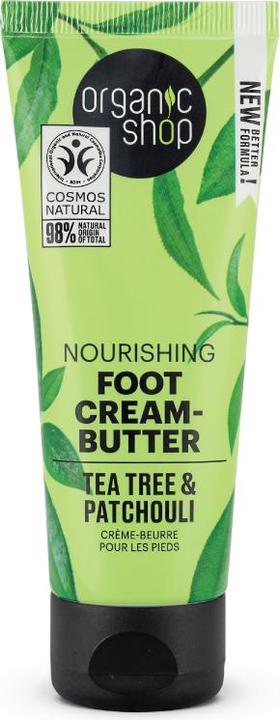 Organic Shop Organic Tea Tree & Patchouli Nourishes And Softnes Creamy Foot Butter - 75ML (Fussdeodorant & -puder, 75 ml)