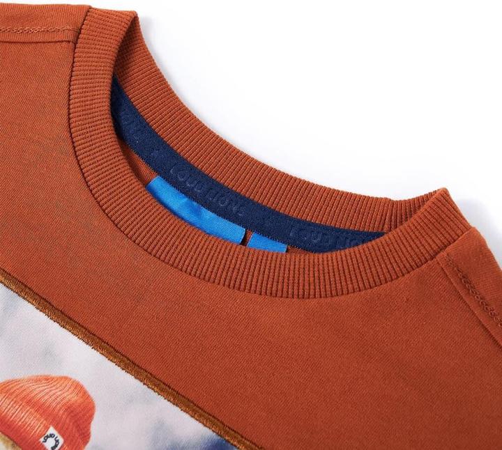 Image du produit VidaXL T-shirt manches longues enfant orange foncé 92,Matière : 100 (92)