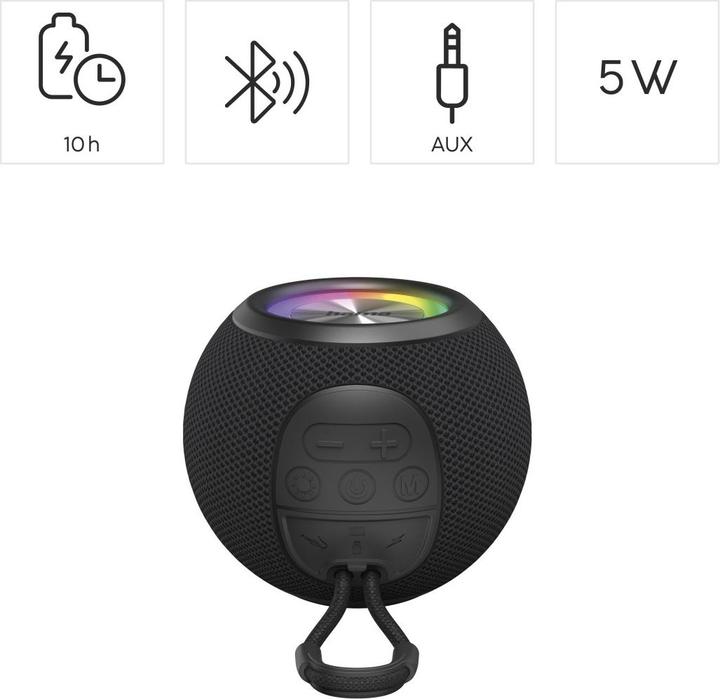 Actual product image Hama Ball Shape Speaker (10 h, Rechargeable battery operated)