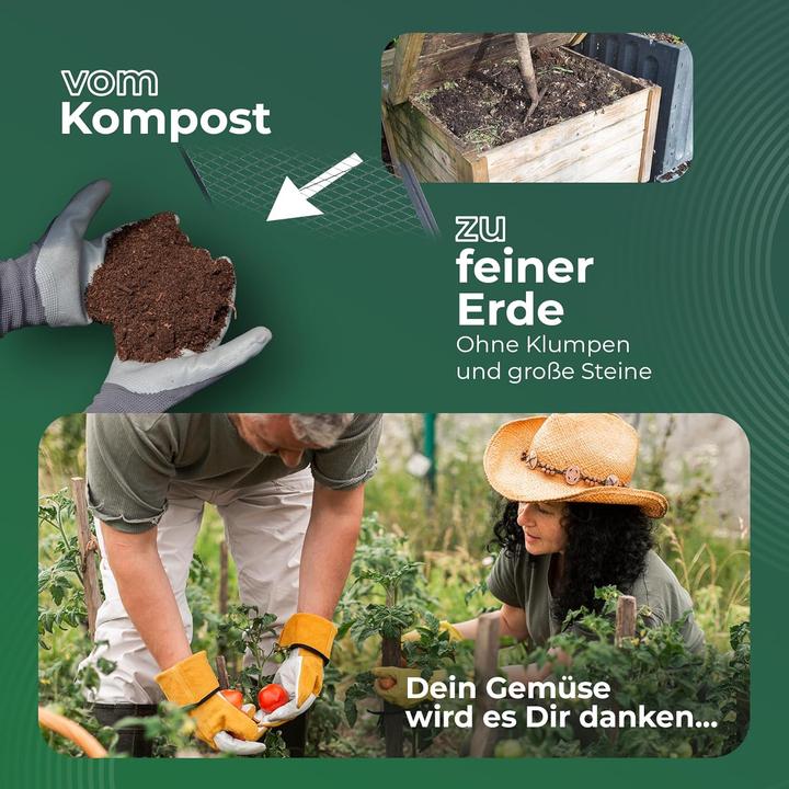 Produktbild Novatool Boden Durchwurfsieb 100x50 cm, aus pulverbeschichtetem Stahl, Durchwurfgitter Sieb für Erde