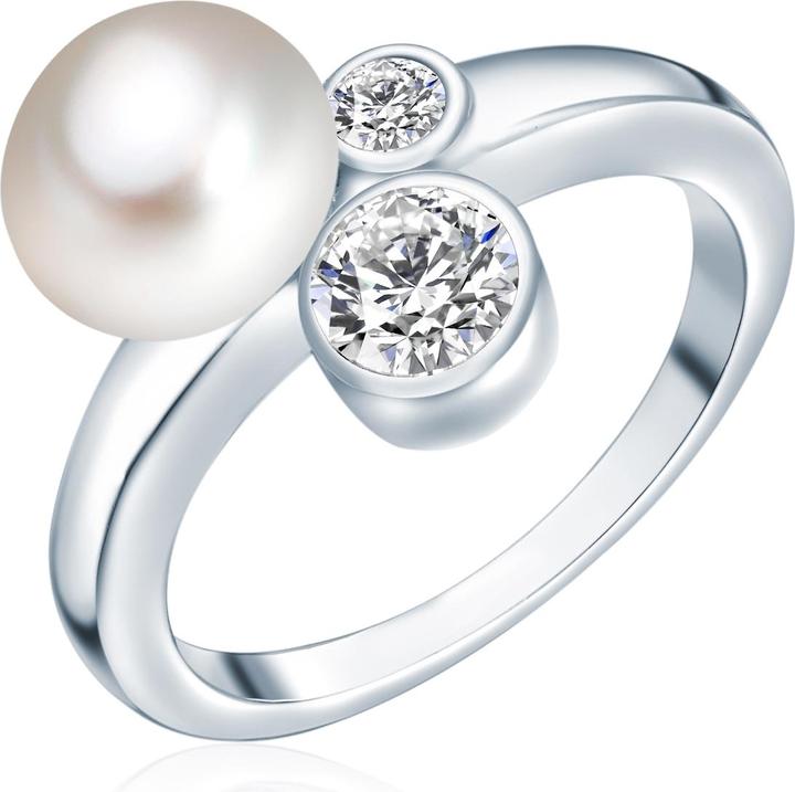 Valero Pearls Damen Sterling Silber Zirkonia Süsswasser-Zuchtperle silber - 3876