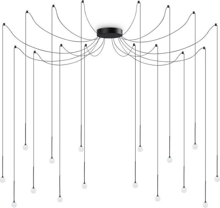 Actual product image Ideal lux LUCCIOLA LED pendant light 16x 16x16W ⌀200mm black warm white 284002 (1300 lm)