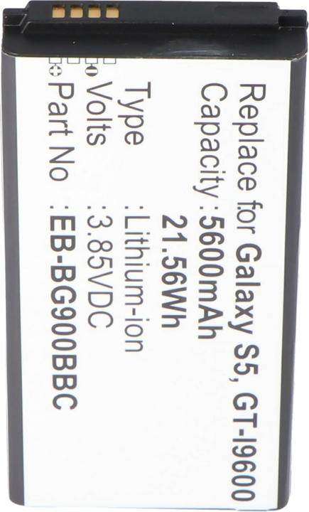 Actual product image AccuCell Akku für Samsung Galaxy S5 mit Zusatzdeckel schwarz