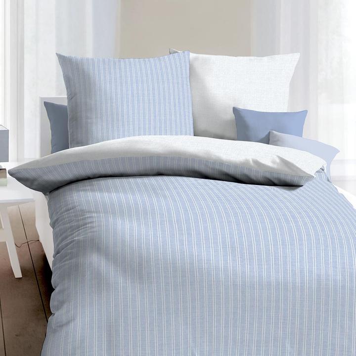 Actual product image Traumschlaf Mako satin bed linen Eternity Combo light blue (Bedding set, 200 x 220 cm, 80 x 80 cm)