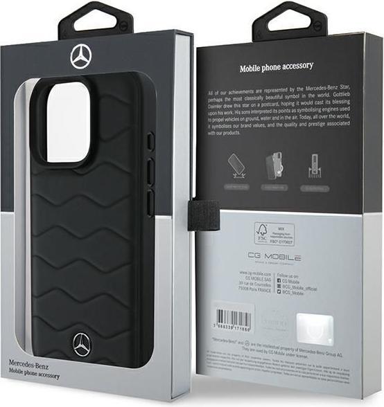 Image du produit Mercedes MEHCP16L23RWRSK iPhone 16 Pro 6.3" czarny/black hardcase MB Waves Leather (Apple iPhone 16 Pro)