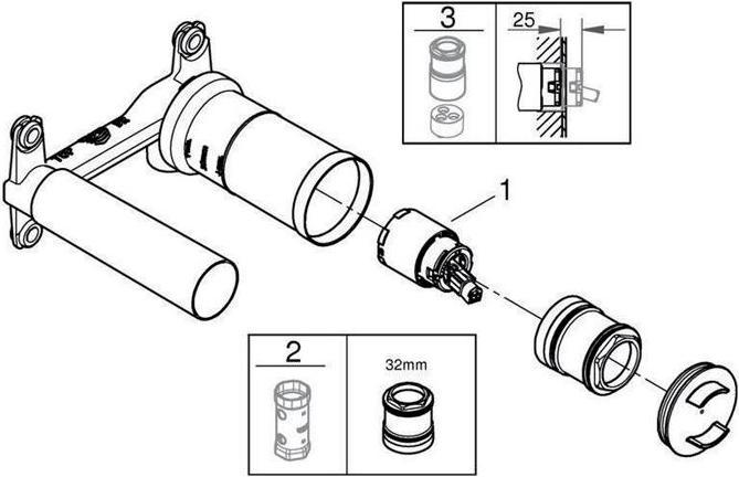 Actual product image Grohe 23571000 One-hand flush-mounted universal installation body