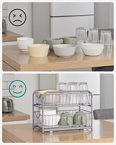 Actual product image Songmics Kitchen shelf 2 drawers silver