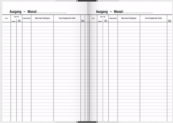 Actual product image König & Ebhardt Outgoing Mail Book DIN A4 70g/m² cardboard black/grey 96 sheets (96 x)