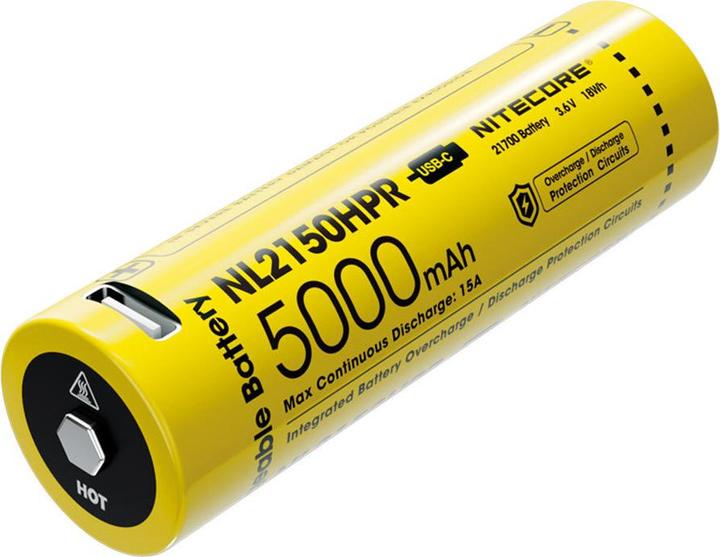 Nitecore Li-Ion battery 21700, 5000mAh, NL2150HPR USB-C