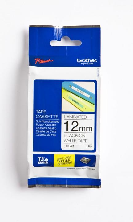 Actual product image Brother TZe-231 (1.20 cm, White, Black)