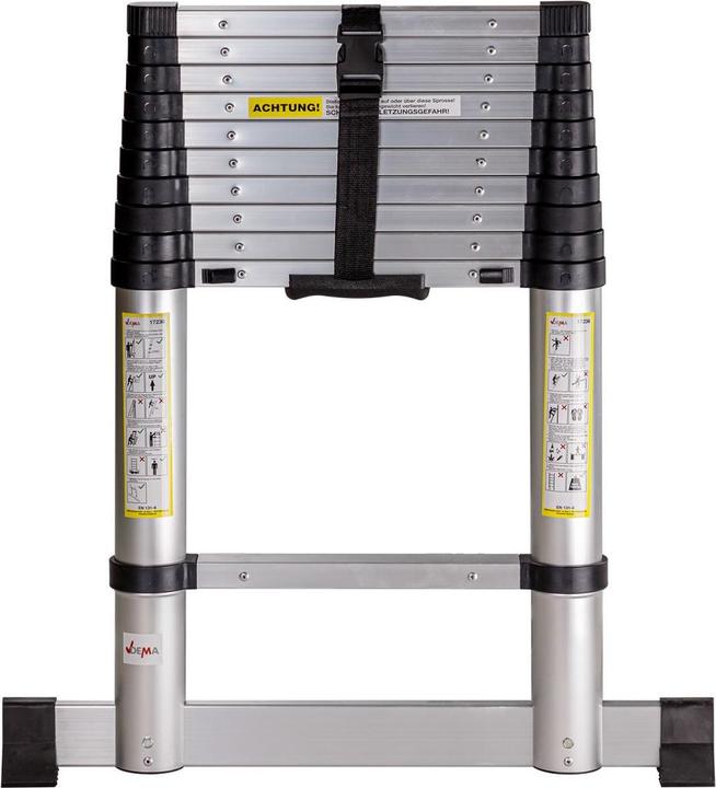 Produktbild Dema Alu Teleskopleiter Ausziehleiter 83cm- 380cm / 150kg (Teleskopleiter, 77 cm)
