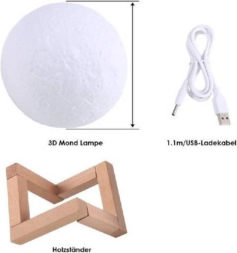 Actual product image Cover-Discount LED moon lamp dimmable 3D 15CM