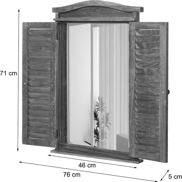 Actual product image Mendler Wall mirror bathroom mirror window with shutters, 71x46x5cm shabby white (71 x 46 x 5 cm)