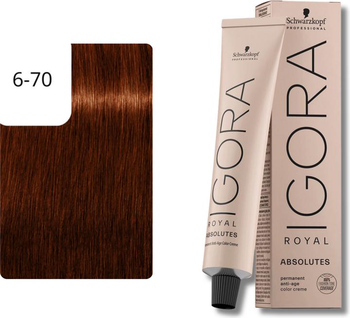 Produktbild Schwarzkopf Professional Igora Royal Absolutes Age Blend (6-70 Dunkelblond Kupfer Natur)