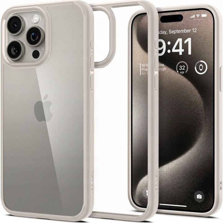 Actual product image Spigen Ultra Hybrid iPhone 16 Pro natural titanium/tytanowy ACS08127 (Apple iPhone 16 Pro)