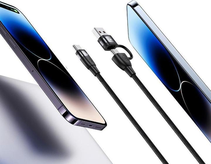 Image du produit Usams Câble U85 2xUSB-C/USB-A 2m 100W PD Fast Charge czarny/black SJ655USB01 (US-SJ655) (2 m, USB 3.2 Gen 1, 100 W)