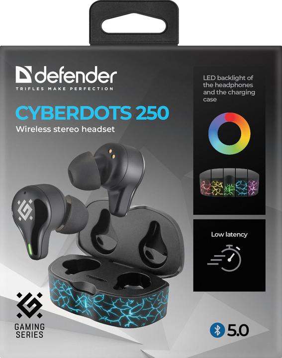 Actual product image Defender Wireless Headphones Cyb Erdots 250 (ANC, 4 h, Wireless)
