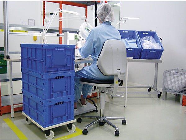 Produktbild Bimos Reinraum-Arbeitsstuhl, mit Rollen, Kunstlederbezug und Sitzneigungsverstellung