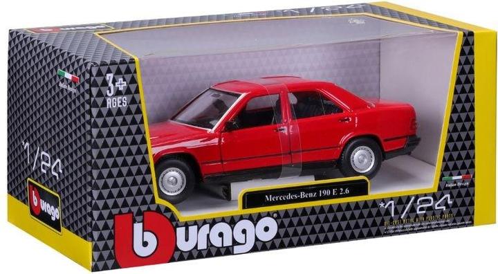 Produktbild Bburago Mercedes Benz 190E 1987 1/24 rot