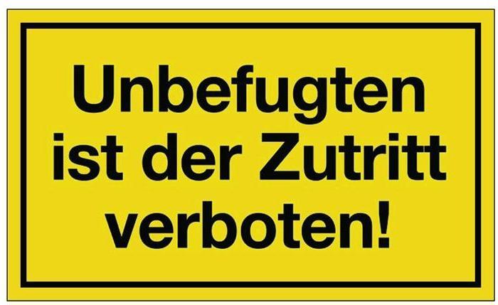 Produktbild HP Autozubehör Hinweiszeichen Unbefugten ist der Zutritt verboten L250xB150 mm gelb schwarz Kunststoff