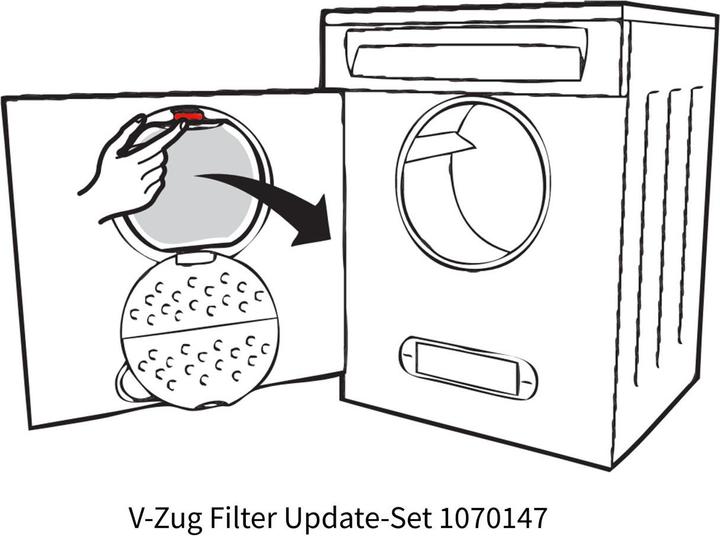Produktbild V-Zug Filter update Tür KD 1070147 - Unimatic Trockner