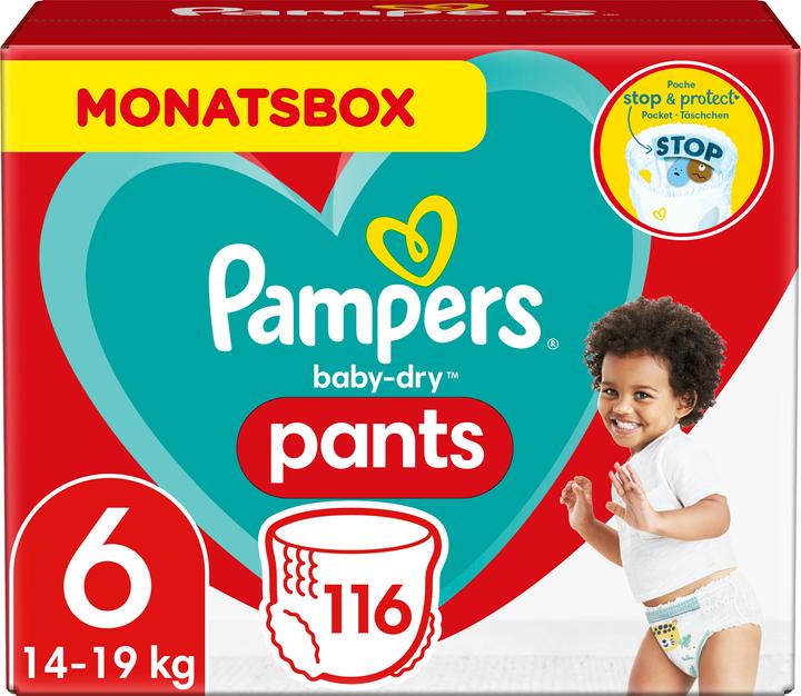 Immagine prodotto Pampers Pantaloni Baby-Dry (Dimensione 6, Pacco mensile, 116 Pezzo/i)