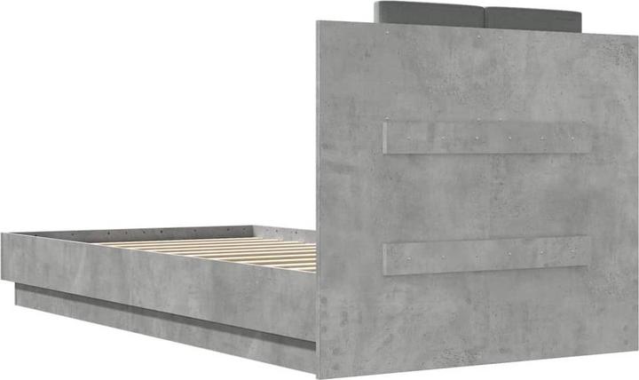 Produktbild VidaXL Bettgestell mit Kopfteil Betongrau (75 x 190 cm)