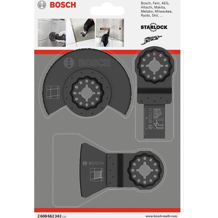 Produktbild Bosch Professional Zubehör 3-teiliges Fliesen-Basis-Set AIZ 20 AB (1x) ATZ 52 SC (1x) ACZ 85 MT4 (1x)