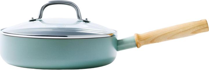 Greenpan Mayflower hapjespan met deksel 24 cm - inductie - anti-aanbak - PFAS-vrij (Bratpfanne, Aluminium)