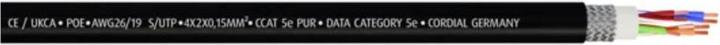 Produktbild Cordial 15540 RJ45 Netzwerkkabel, Patchkabel CAT 5e S/UTP 15.00 m Schwarz PUR-Ma (S/UTP, CAT5e, 15 m)