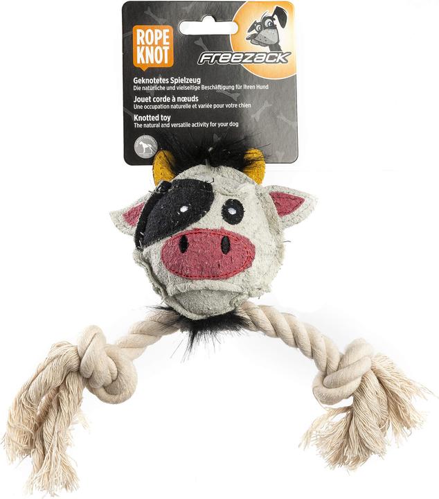 Produktbild Freezack Hundespielzeug Kuh mit Ball & Seil (Hundespielzeug)