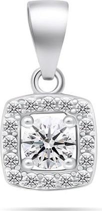 Brilio Silver - Sparkling silver pendant with clear zircons PT119W