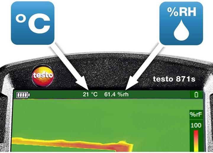 Actual product image Testo 871s Building diagnosis set Thermal imaging camera -30 to +650 °C 240 x 180 pixels 9 Hz
