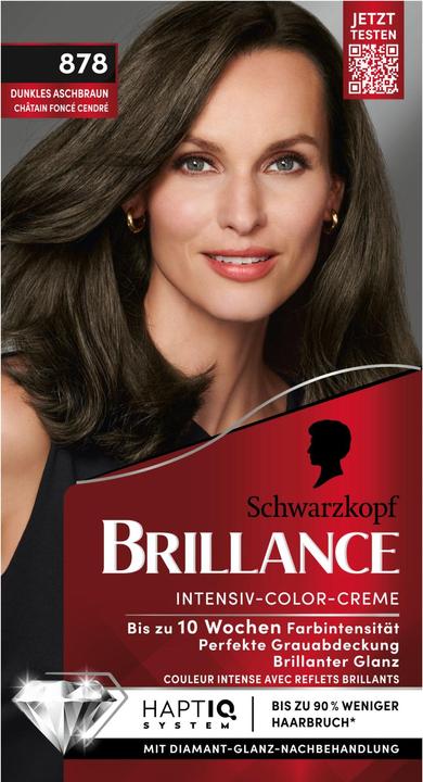 Produktbild Schwarzkopf Brillance Intensiv-Color-Creme 878 Dunkles Aschbraun (878 Dunkles Aschbraun)