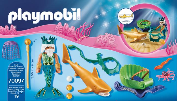 Immagine prodotto Playmobil Re del mare con il trasporto degli squali (70097)
