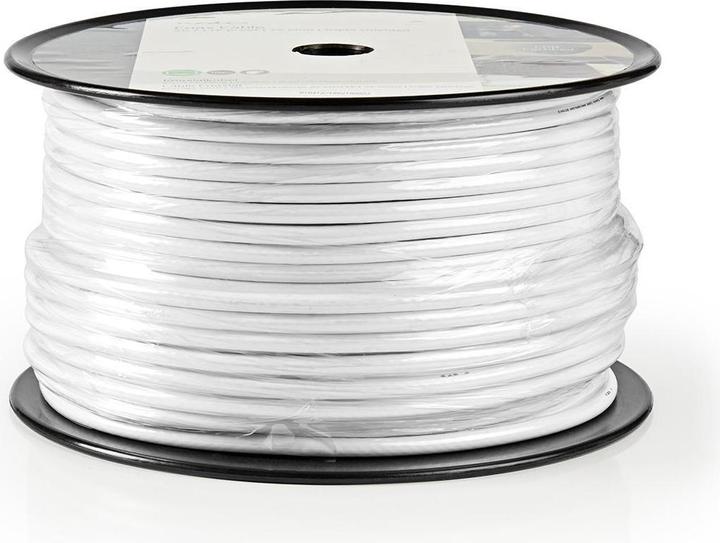 Produktbild Nedis Antennenkabel auf Rolle 4G / LTE Secure 75 Ohm 3-Fach geschirmt ECA 100.0 m Koax PVC Weiss Ro (75 dB, Antennenkabel)