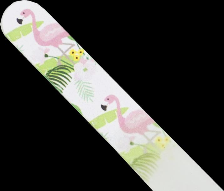 Produktbild Glasfeile - doppelseitig, geätzt in gehärtetem Glas, Flamingo, Länge: 13,5cm