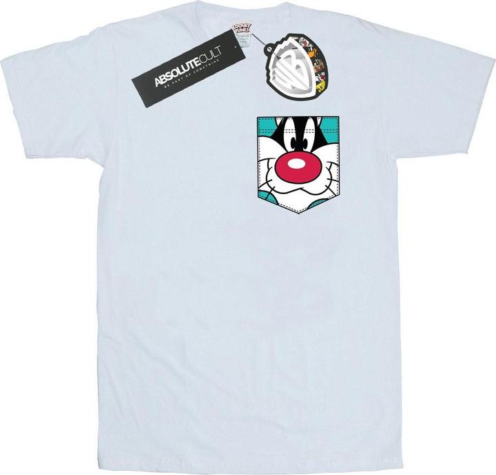 Looney Tunes Sylvester Face Faux Pocket TShirt (L)
