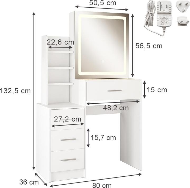 Image du produit Vicco Lisca avec éclairage (80 x 36 x 132.5 cm)