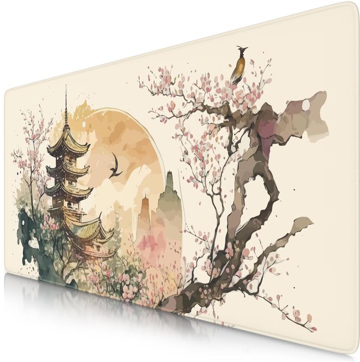Titanwolf Gaming Mauspad, 900 x 400mm XXL Speed Gaming Mausmatte, Mousepad Extragrosse Fläche, Japan Painting (XXL)