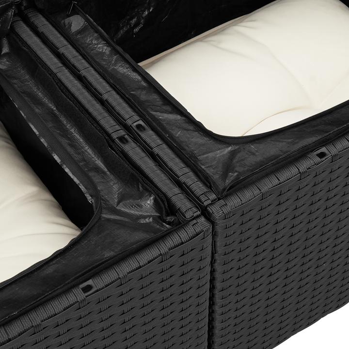 Produktbild VidaXL 10-teilige Garten-Sofa-Set mit Kissen Schwarz Poly Rattan Akazie